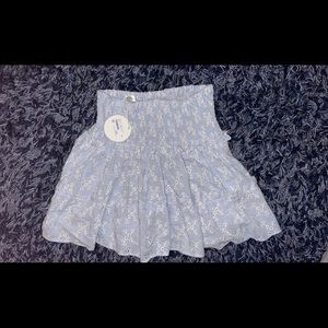 Mixology/ WAPG women smocked blue mini skirt -BNWT